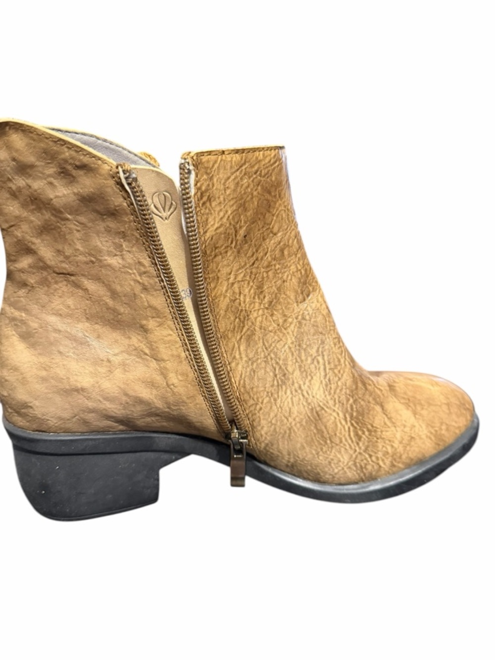 Socofy Leather Floral Appliqués Ankle Boots Handmade Zipper Boho Chic EU39 US8 - Picture 4 of 10